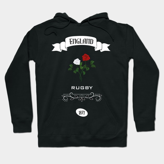 England rugby design Hoodie by Cherubic